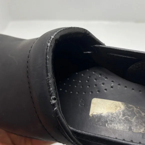 Dansko Professional Black Leather Clogs Women EU 40 US 9.5–10 Nursing Chef Shoes - Picture 11 of 11